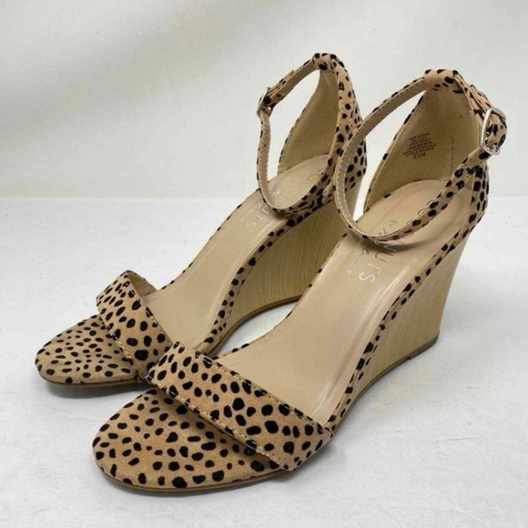 Coconuts By Matisse Women Strappy Wedge Heels Size 7.5 Animal Print Bohemian - Picture 1 of 14